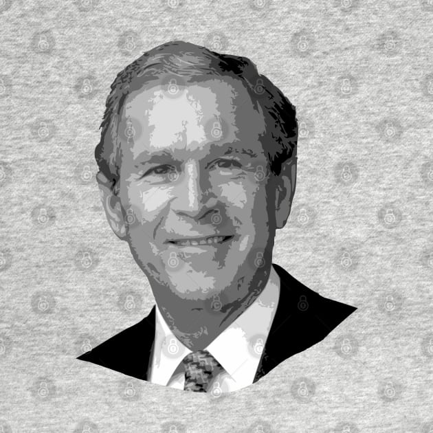 George Bush Grayscale Pop Art by Nerd_art